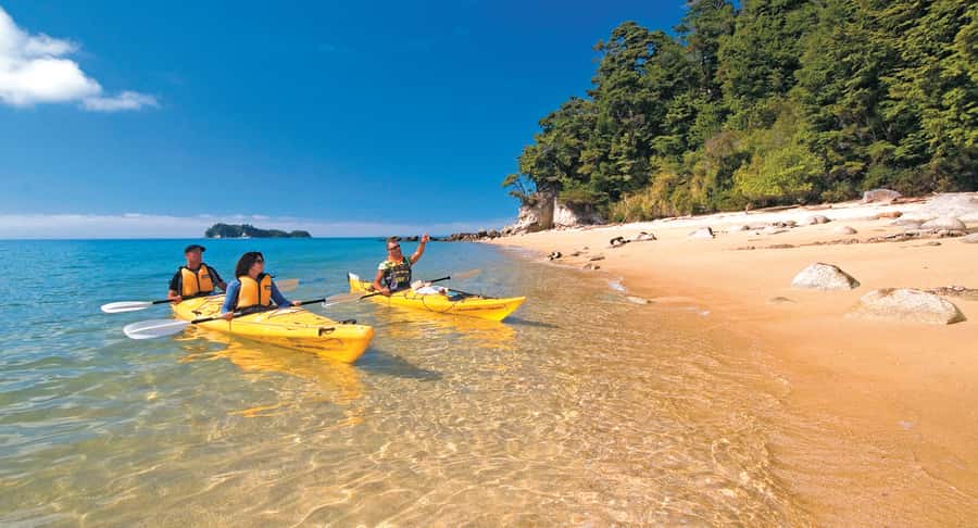 Abel Tasman Kayaks: 1 Day Freedom Kayak Rental - Paddling toward Adele and Fisherman Islands
