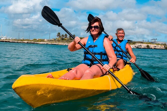 Adventure Kayak & Snorkeling at Reef Island Aruba - Paddling toward Pos Chiquito’s coral reef