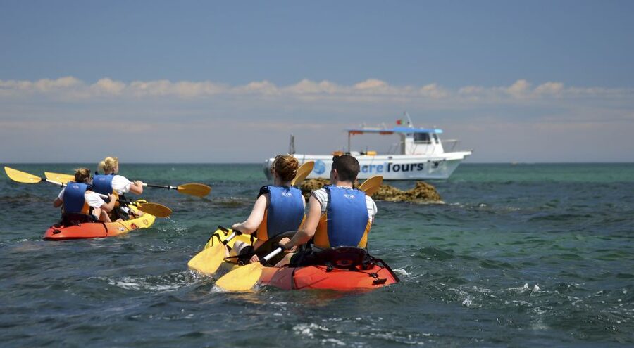 Albufeira: Algarve Kayak and Coastline Tour - Caves, narrow gaps, and changing sea conditions