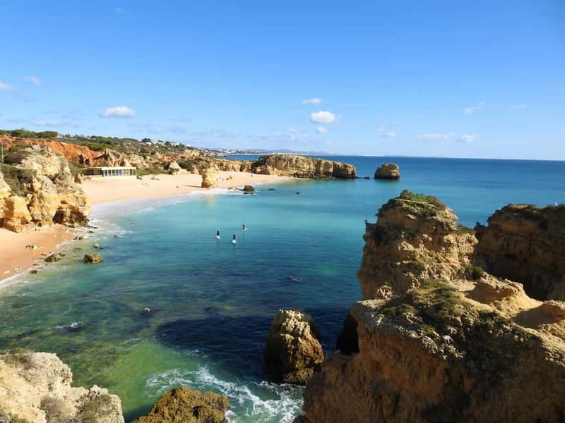 Albufeira: Caves and Beaches SUP Paddleboarding Tour - The beach stop after 45 minutes