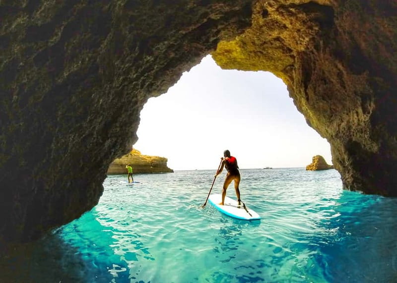 Albufeira: Caves and Beaches SUP Paddleboarding Tour - The first lesson: standing is optional