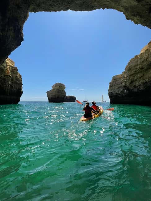 Albufeira: Secret Caves & Beaches Kayak Tour with Swim Stop - Praia da Coelha and the return paddle