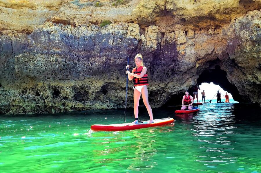 Albufeira: Stand Up Paddle Lesson and Coastal Tour - The secluded beach stop