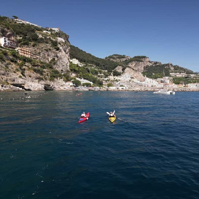 Amalfi Coast: Kayak, Snorkeling, Pandora Cave & Hidden Beach - Acquachiara beach and the real break in the middle