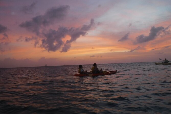 Aruba Night Glass Kayak Tour - Turning on the LED lights after dark