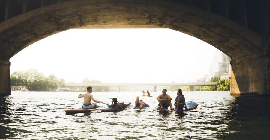 Austin: Lady Bird Lake Stand-Up Paddleboard Rental - Congress Avenue Bridge and the bat area