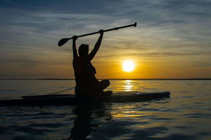 Bacalar: Sunrise Paddleboard Tour with Floating Picnic - Cenote Esmeralda and the first light