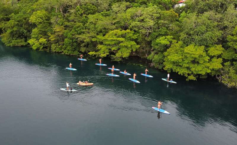 Bacalar: Sunrise Paddleboard Tour with Floating Picnic - Meeting at Casa China and getting comfortable on the board