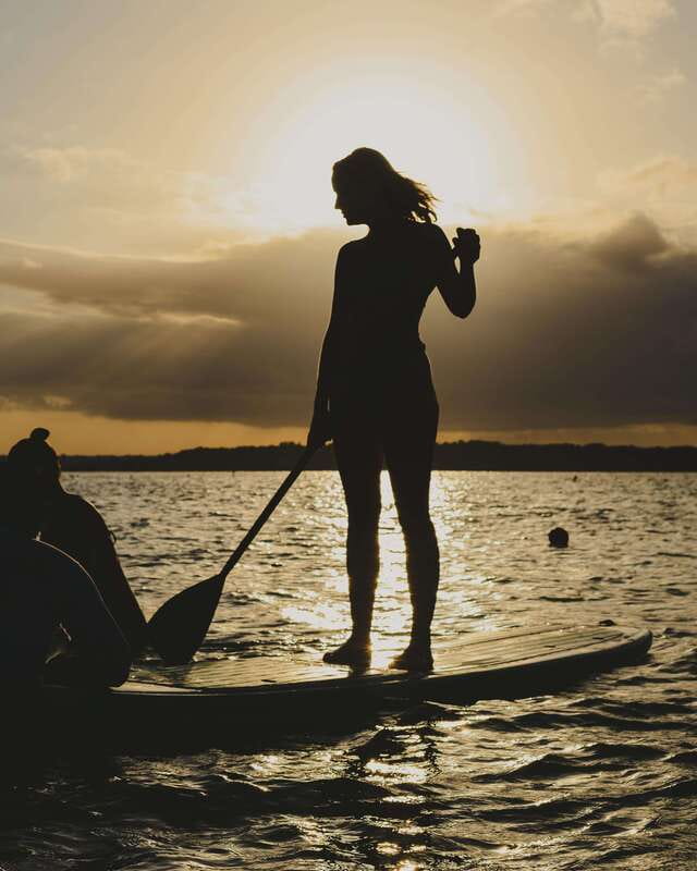 Bacalar Sunrise Stand Up Paddleboard Tour with Breakfast - Learning to paddle with Miguel or Rocío