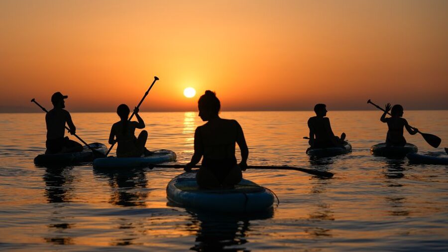 Barcelona: Sunrise Paddleboarding with Instructor and Photos - The beach briefing and first paddle