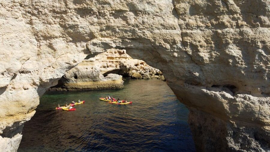 Benagil: Kayaking Adventure in Benagil Caves & Marinha Beach - The First Paddle Into the Main Cave