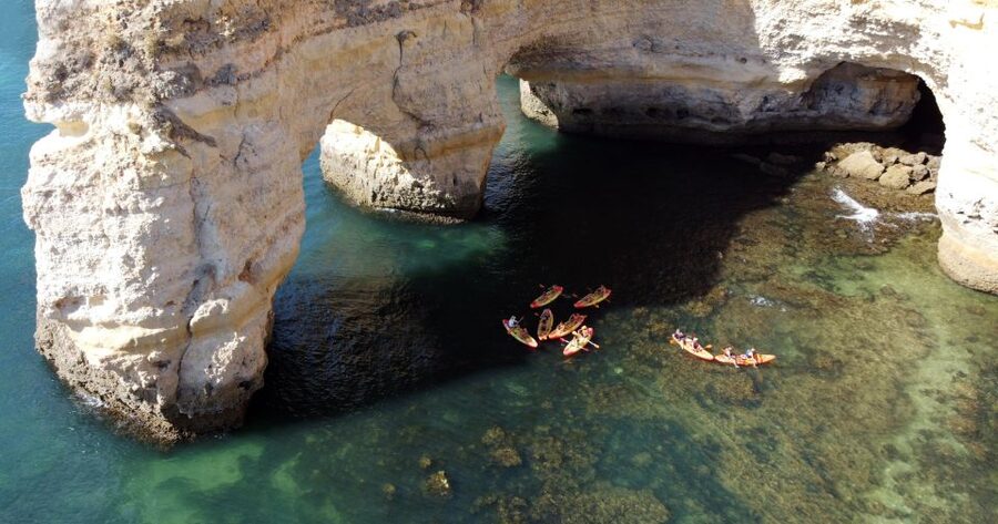 Benagil: Kayaking Adventure in Benagil Caves & Marinha Beach - Marinha Beach and Swimming Stops