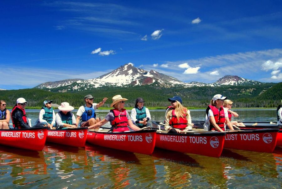 Bend: Half-Day Brews & Views Canoe Tour on the Cascade Lakes - Learning the tandem canoe