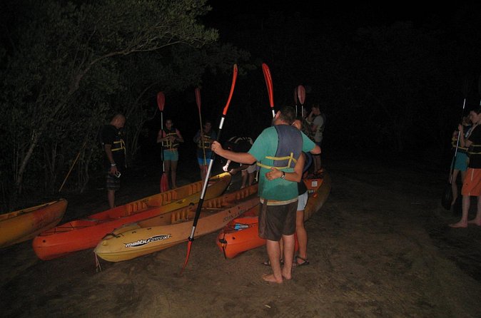 Bioluminescent Bay Kayak Trip from Vieques - Getting set up in the kayaks