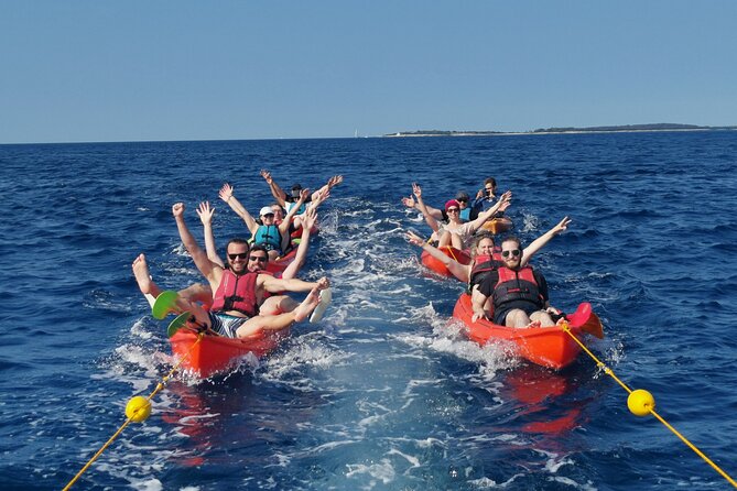 BOAT & KAYAK! Sea Adventure - Snorkeling & Cliff Jumps - Paddling along Pula’s western coast