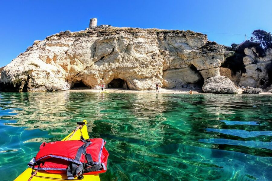 Cagliari: Exclusive small group Kayak tour at Devil"s Saddle - Swimming and beach time during the route