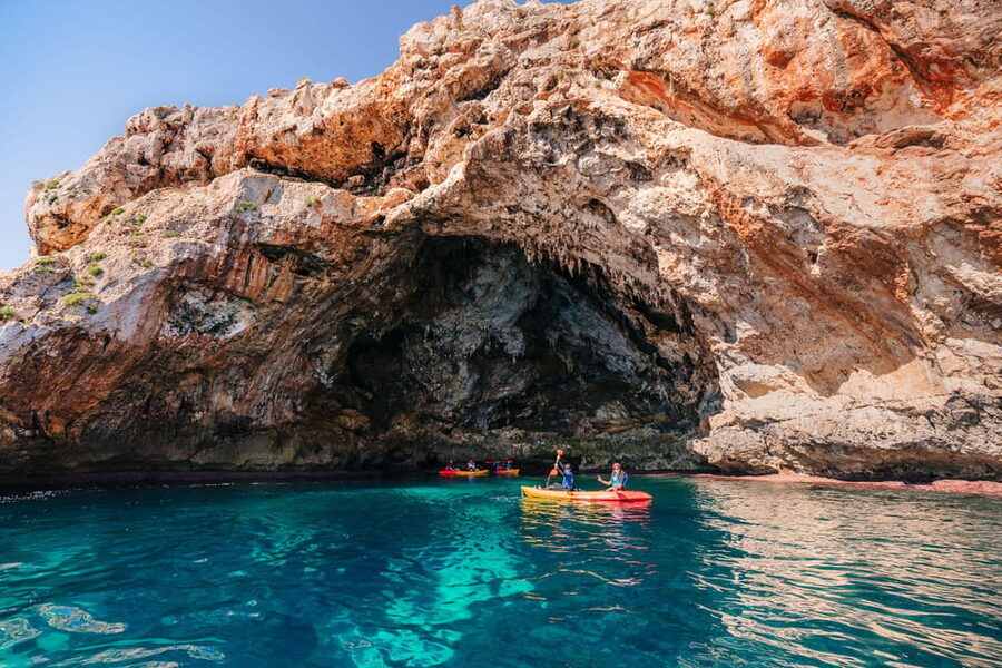 Cala Varques: Guided Sea Caves Kayak & Snorkeling Expedition - The route from Cala Romantica to Estany d’en Mas