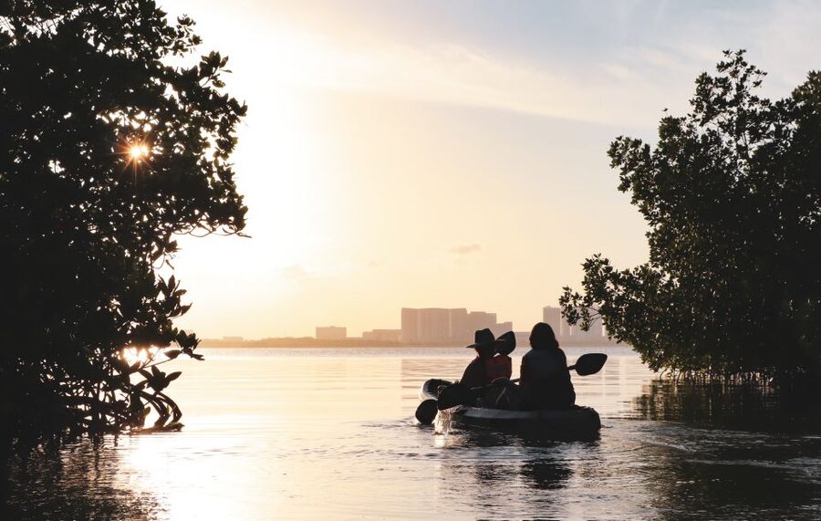 Cancun: Sunset Kayak Experience in the Mangroves - The 15-minute break for photos, water, and a slower look