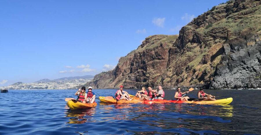 Caniço, Madeira: Marine Reserve Kayak & Snorkelling Tour - Paddling beneath the cliffs