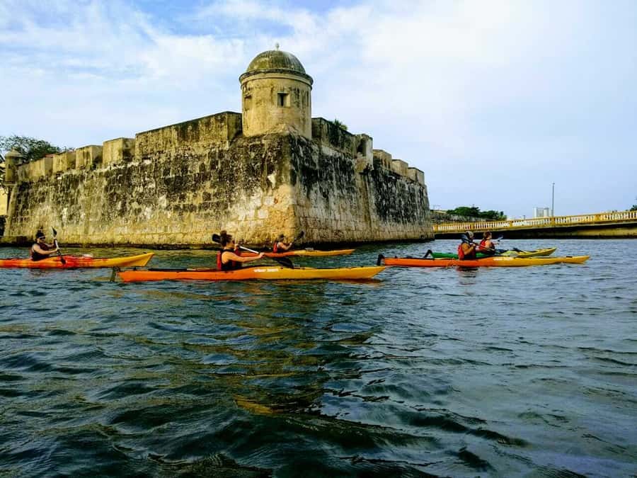 Cartagena: Walled City Kayak Tour - Crossing toward the Clock Tower