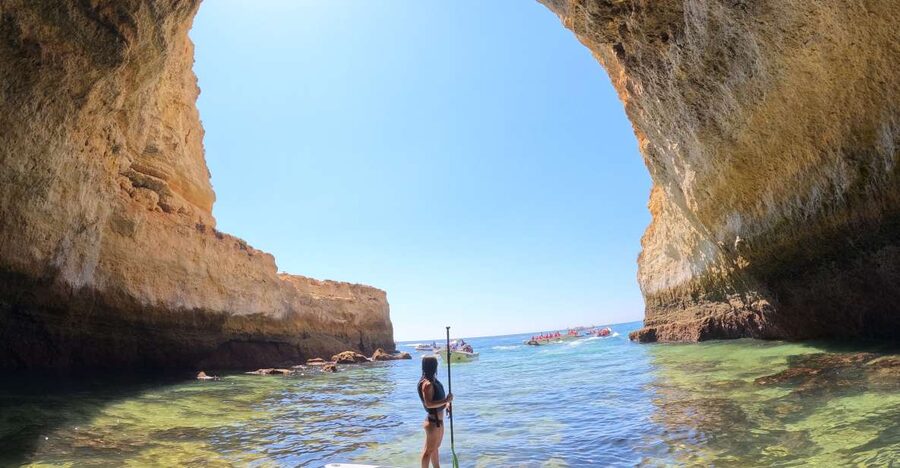 Carvoeiro: Benagil Cave Kayak Tour with 4k Photos - Inside Benagil Cave by kayak