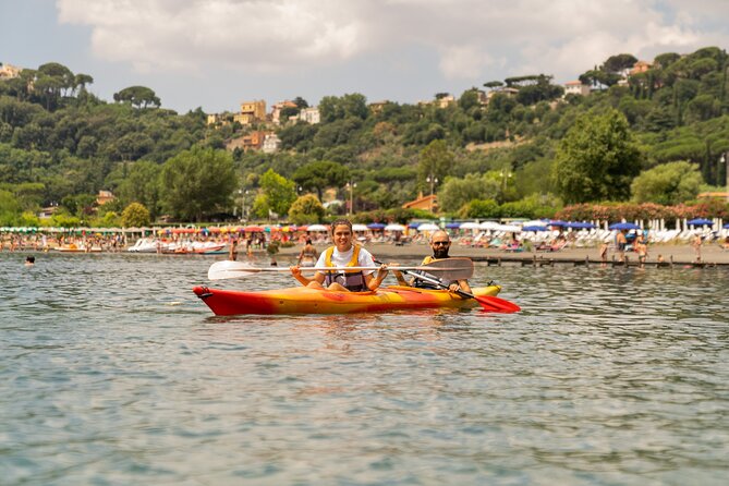 Castel Gandolfo Lake Kayak and Swim Tour - The forest break, swim, water, and pizza