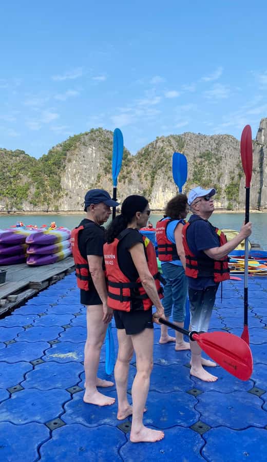 Cat Ba : Lan Ha Bay Bioluminescent Plankton Kayak Boat Tour - Swimming, sunset, and the 10 to 12-meter rock jump