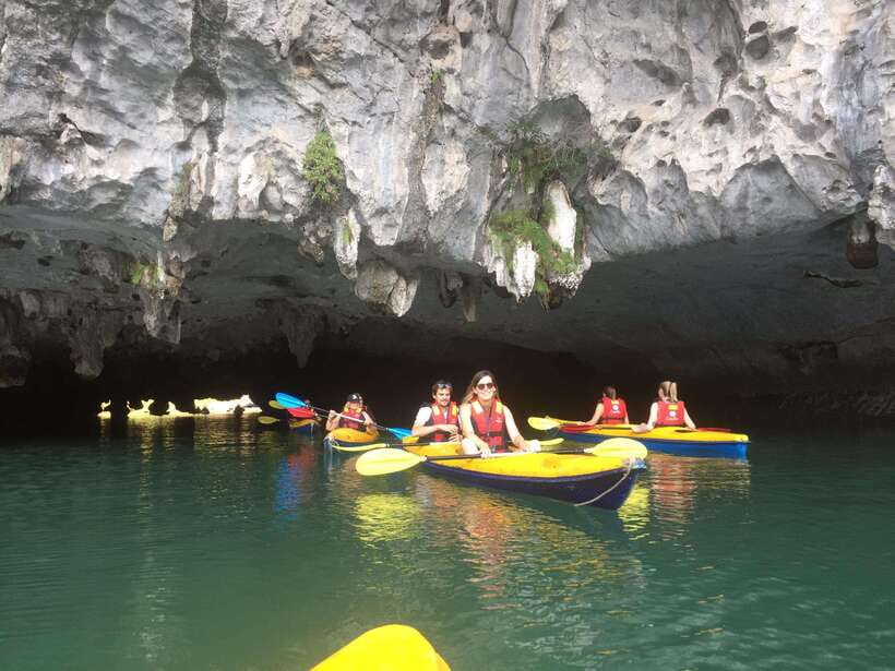 Cat Ba: Lan Ha, HaLong bay full day- biking, kayaking, lunch - Cave visit by kayak or local bamboo boat