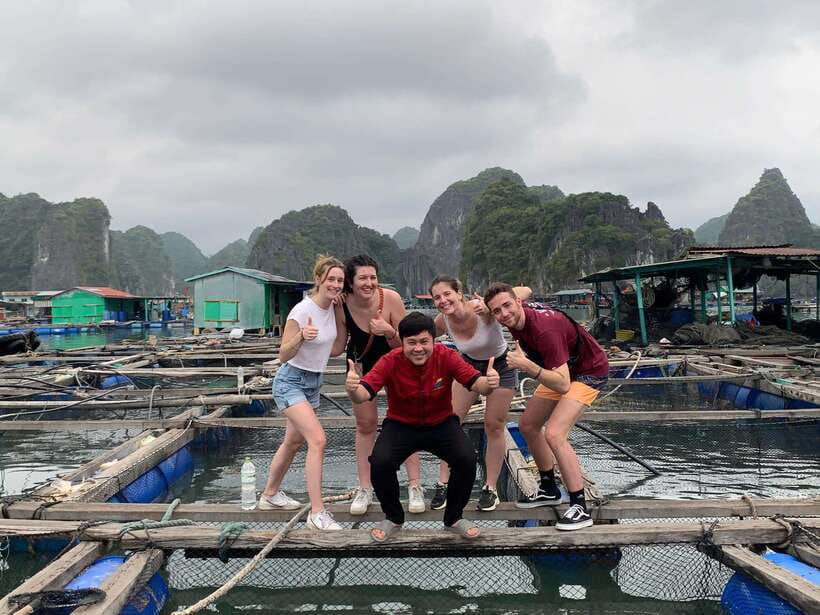 CAT BA: LAN HA & HALONG BAY – KAYAK, BIKE, LUNCH, SNORKEL - Meeting families at the floating fishing village