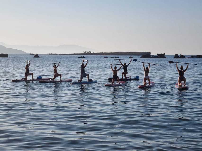 Chania: Morning or Sunset Stand-up Paddleboard Pilates - A workout that asks for balance