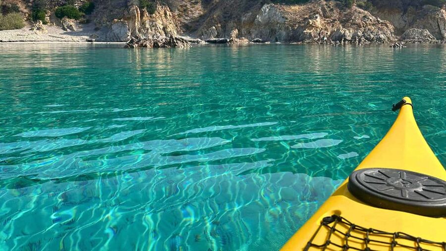 Chia: kayak tour to Tuerredda with snorkeling - From Capo Malfatano to the first beach stop
