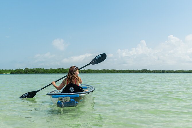 Clear Kayak Tour of Shell Key Preserve and Tampa Bay Area - Getting used to the clear kayak