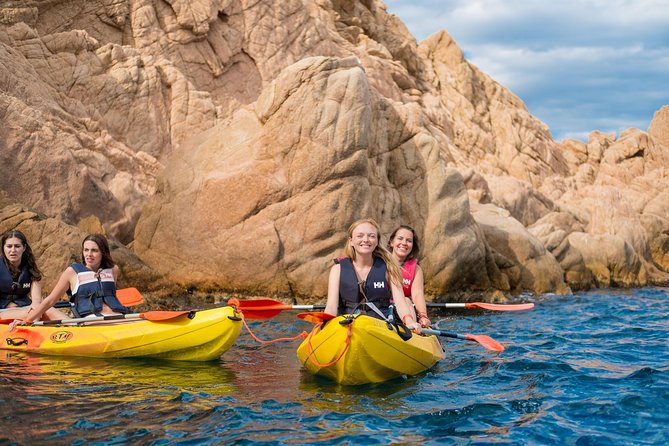 Costa Brava Kayak & Snorkel Tour + Picnic from Barcelona - Safety briefing, kayaks, and the first paddle