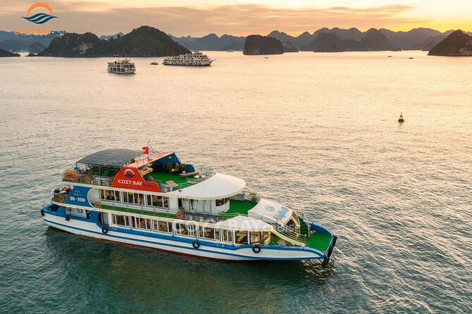 Cozy Bay Halong 5-Star Day Cruise, Buffet, Cave, Kayak, Swimming - Ti Top Island, the view, and the beach