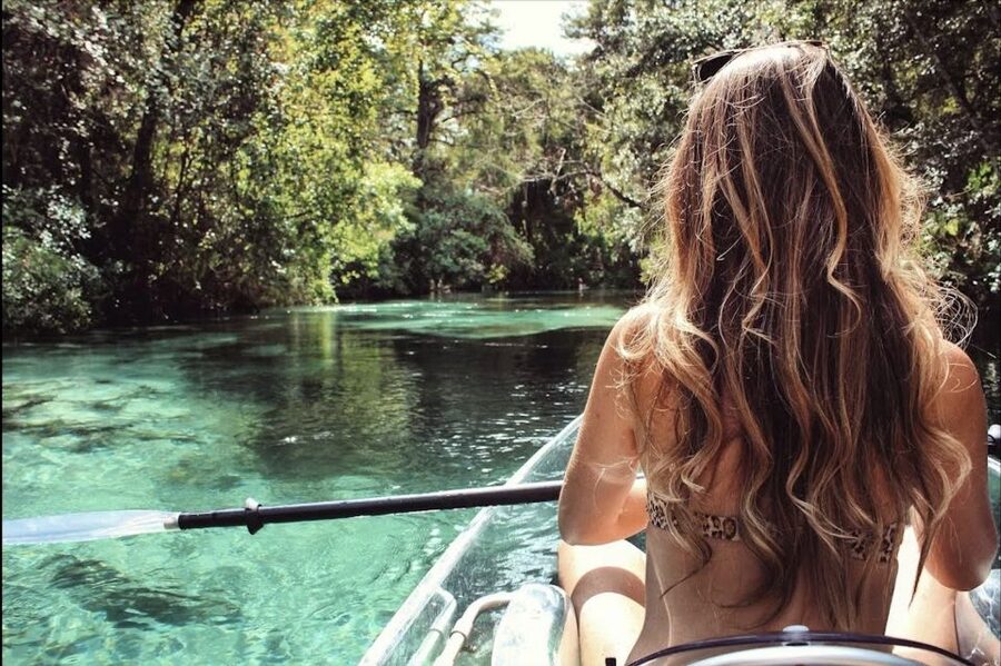 Crystal River: Three Sisters Springs Eco Tour by Clear Kayak - Launching in a clear tandem kayak