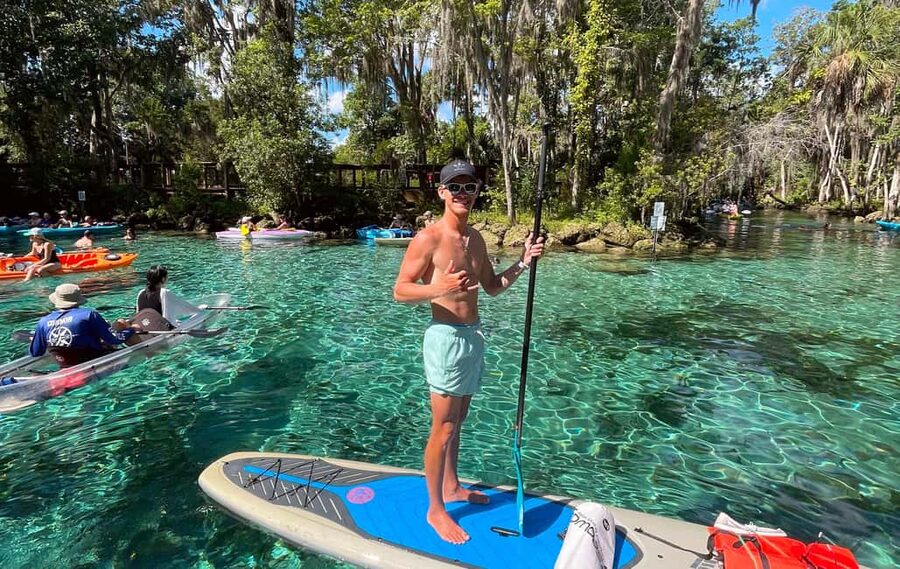 Crystal River:Three Sisters Springs Guided Kayak & Swim Tour - Clear water, crowded moments