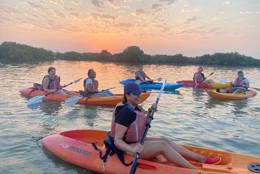 Doha: Private Purple Island Mangroves Kayaking Adventure - From Doha to Al Thakira by Private SUV