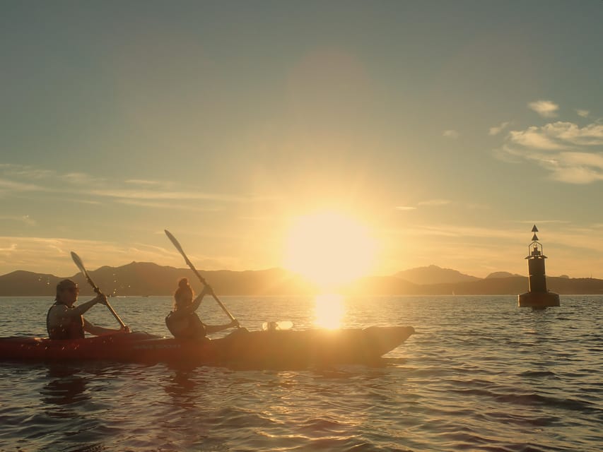 Dolphin Kayak Safari at Sunset at Golfo Aranci - Paddling Toward Isola di Figarolo