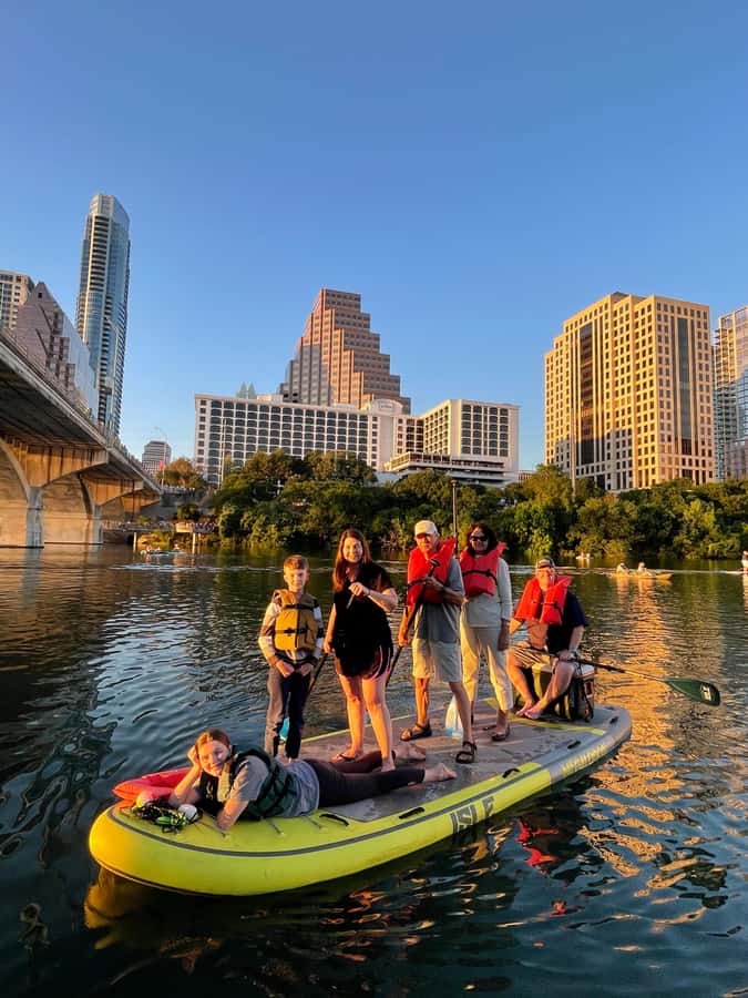 Downtown Sunset Tandem Kayak with 1.5M Bats - Who will enjoy this most?