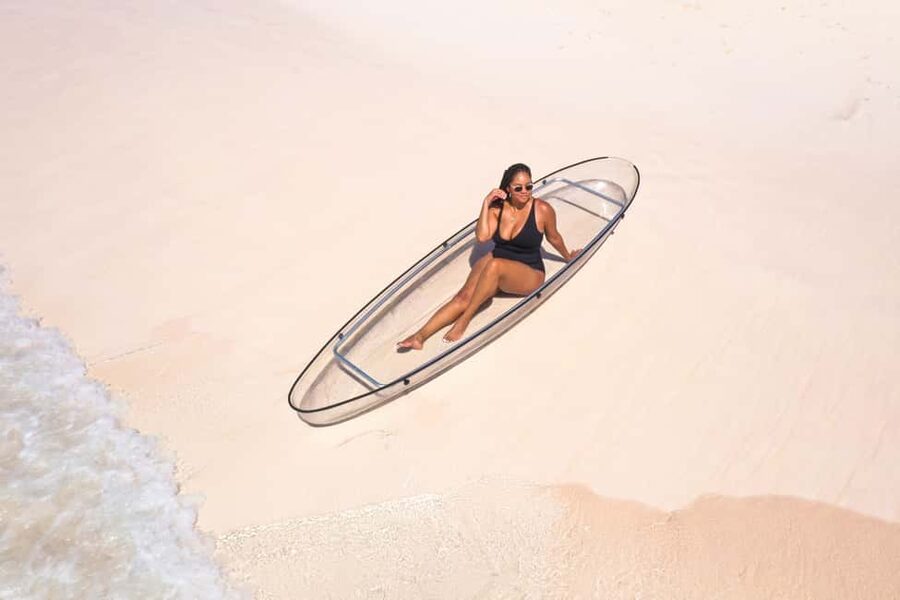 Drone Clear Kayak Barbados Photoshoot - Posing help from Omar and Mario
