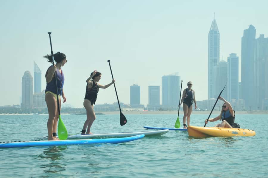 Dubai: 1-hour Kayaking or Stand Up Paddle at Dukes The Palm - Choosing between a single, double, and stand-up kayak
