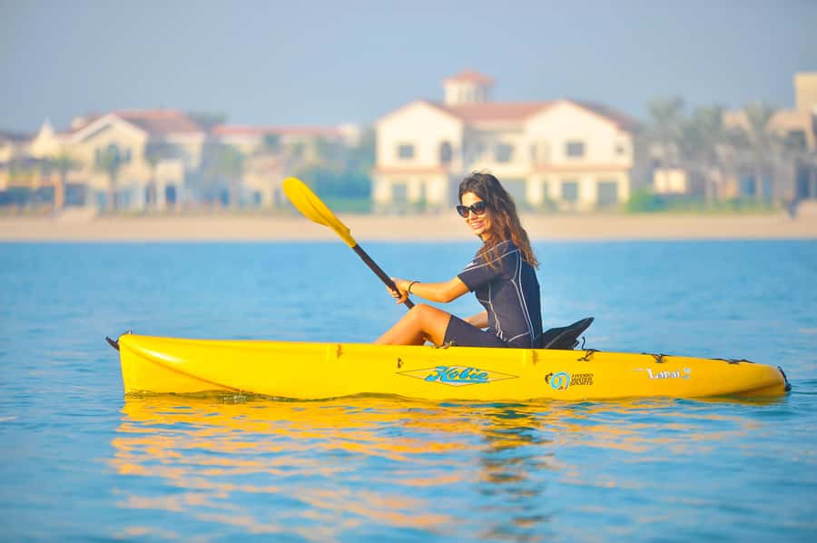 Dubai: 1-hour Kayaking or Stand Up Paddle at Dukes The Palm - The views are the main reward