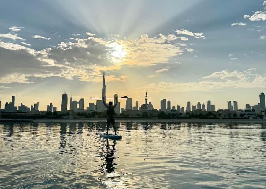 Dubai: Stand-Up Paddle Boarding with Burj Khalifa View - One hour of stand-up paddleboarding near Jumeirah