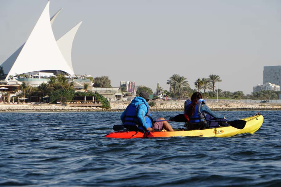 Dubai: Sunset/Night Dubai Creek Kayak Tour - Getting fitted with equipment and safety gear