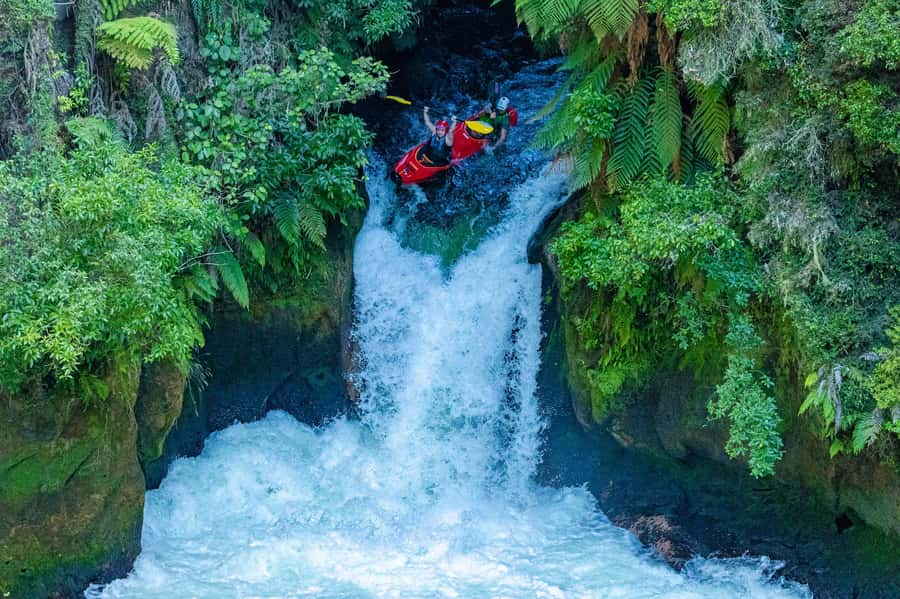 Epic Tandem Kayak Tour down the Kaituna River Waterfalls - Fourteen Rapids and Three Waterfalls