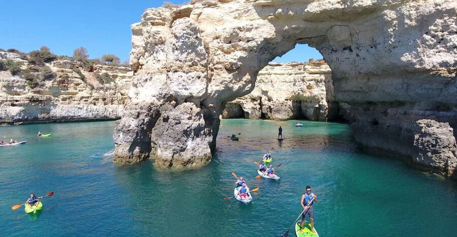 From Albufeira: Benagil Hidden Caves Tour by Kayak - Seeing Benagil Cave from the sea