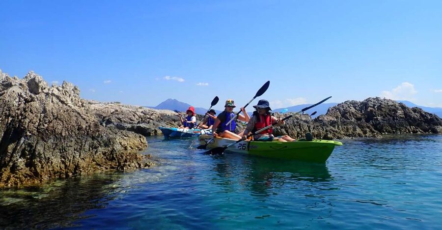 From Athens: Corinthian Gulf Guided Sea Kayaking Tour - Rock formations and the route to X Beach
