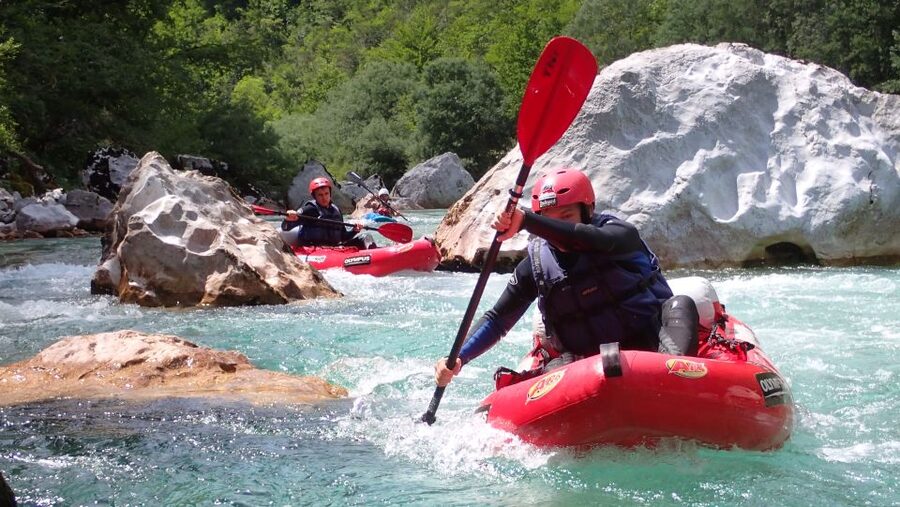 From Bovec: Whitewater kayaking on the Soča River - Riding rapids up to class III