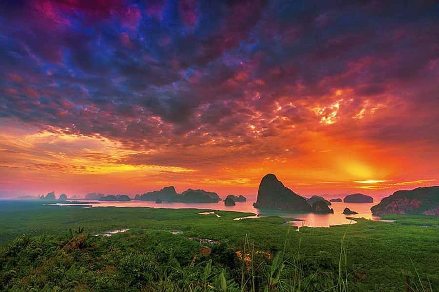 From Khao Lak: Premium James Bond Sunset and Canoe Adventure - A comfortable boat with real time to relax