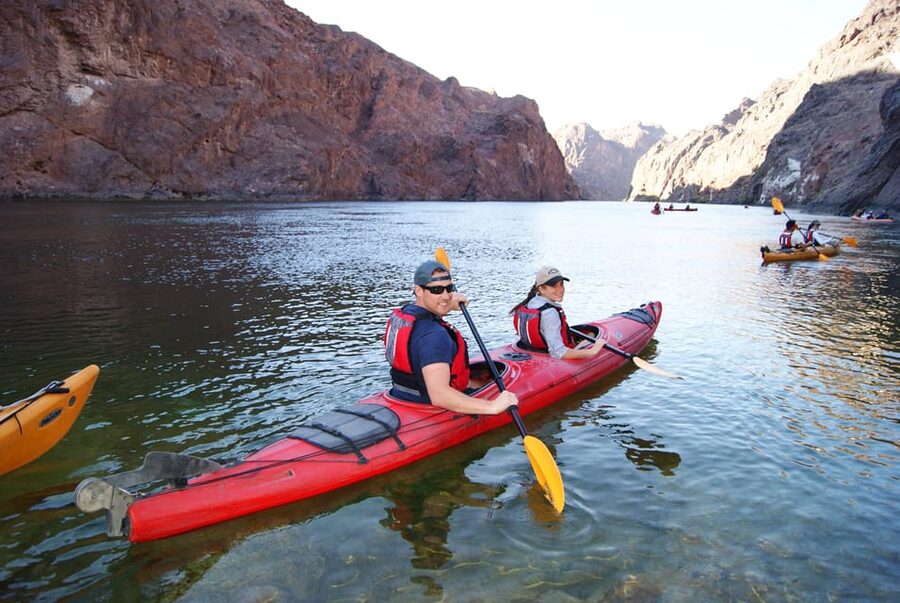 From Las Vegas: Guided Emerald Cave Kayak Tour - A swim stop in clear Colorado River water